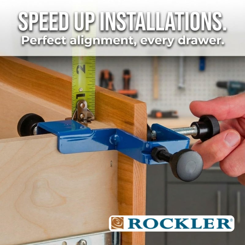 Rockler Cabinet Drawer Installation Clamps â€“ Right, Left-Side Drawer, Cabinet Tools â€“ Steel, Plastic Drawer Front - Front Woodworking Clamps for Easy, Fast Installation - Image 5